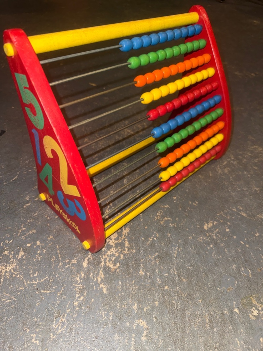 Vintage PLAYSKOOL Abacus Wooden Bead Counting Toy